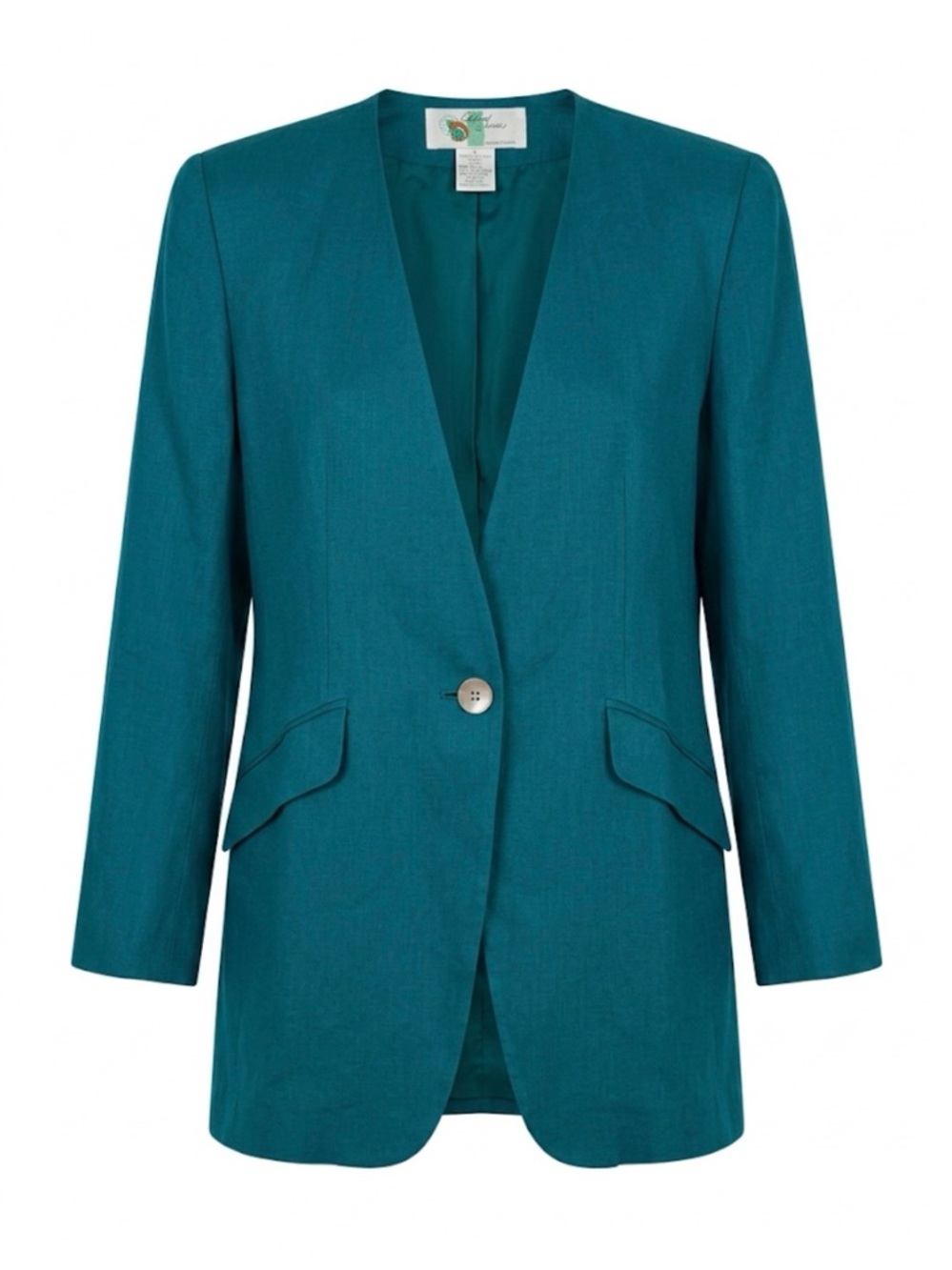 ✨Vintage 1980s Christian Dior Teal Women’s Blazer Size 8- Iconic Shoulder Glam ✨